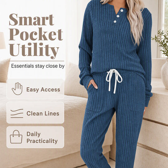 ☀️Hot Sale-50% OFF🍂Women's Cozy Top & Drawstring Joggers 2-Piece Set