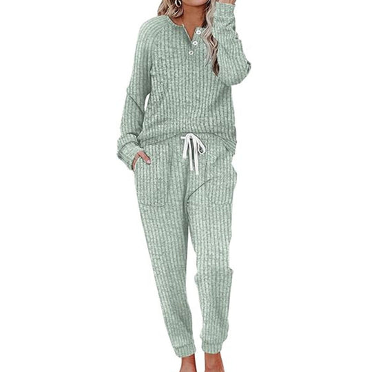 ☀️Hot Sale-50% OFF🍂Women's Cozy Top & Drawstring Joggers 2-Piece Set