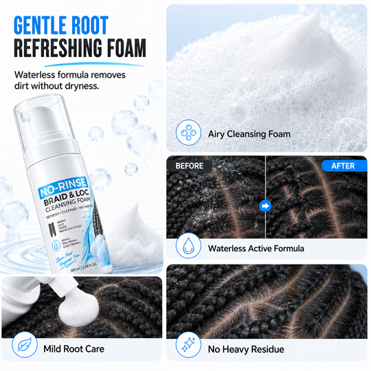 Refresh Braids Instantly! Waterless Scalp Cleansing Mousse