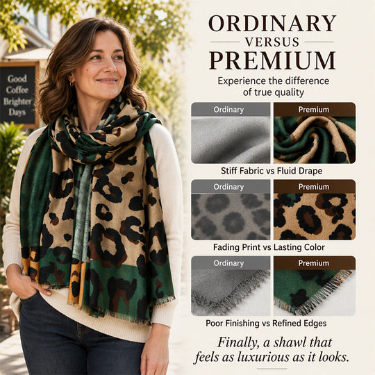 Versatile Lightweight Leopard Print Shawl Scarf