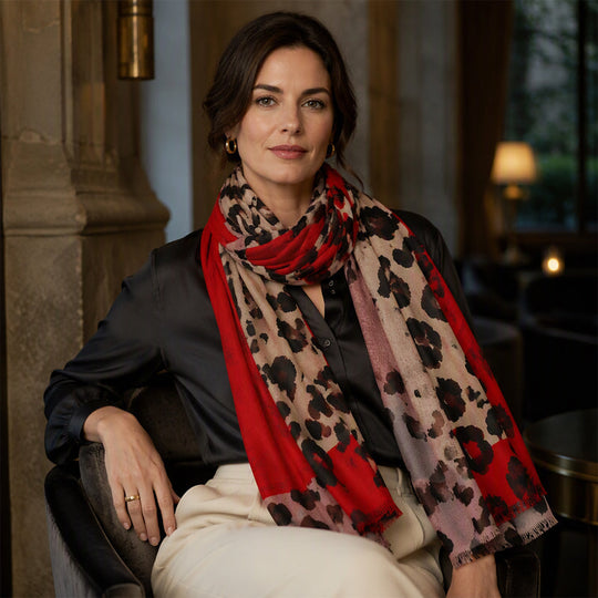 Versatile Lightweight Leopard Print Shawl Scarf