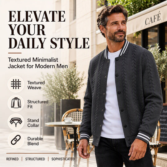 Men's Casual Jacquard Baseball Jacket