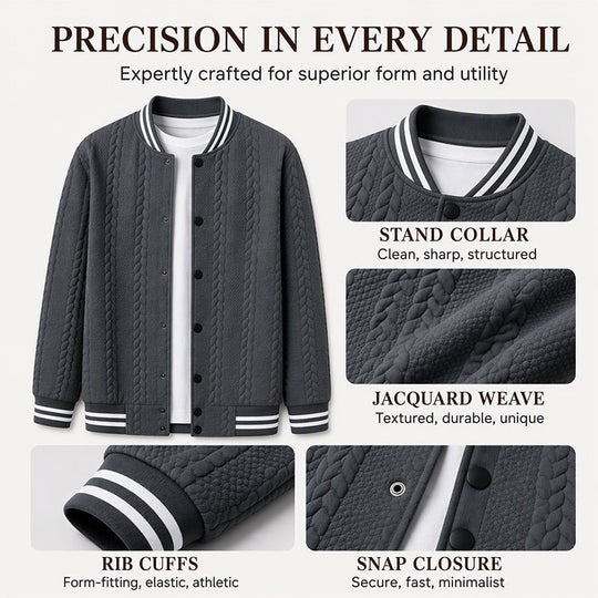 Men's Casual Jacquard Baseball Jacket