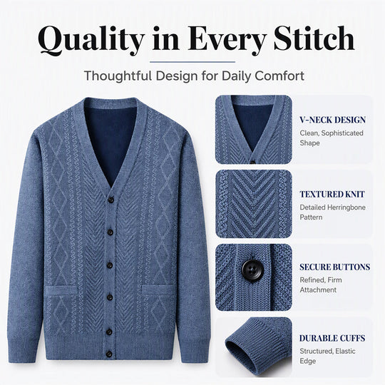 Men's Classic Thermal Cardigan Sweater