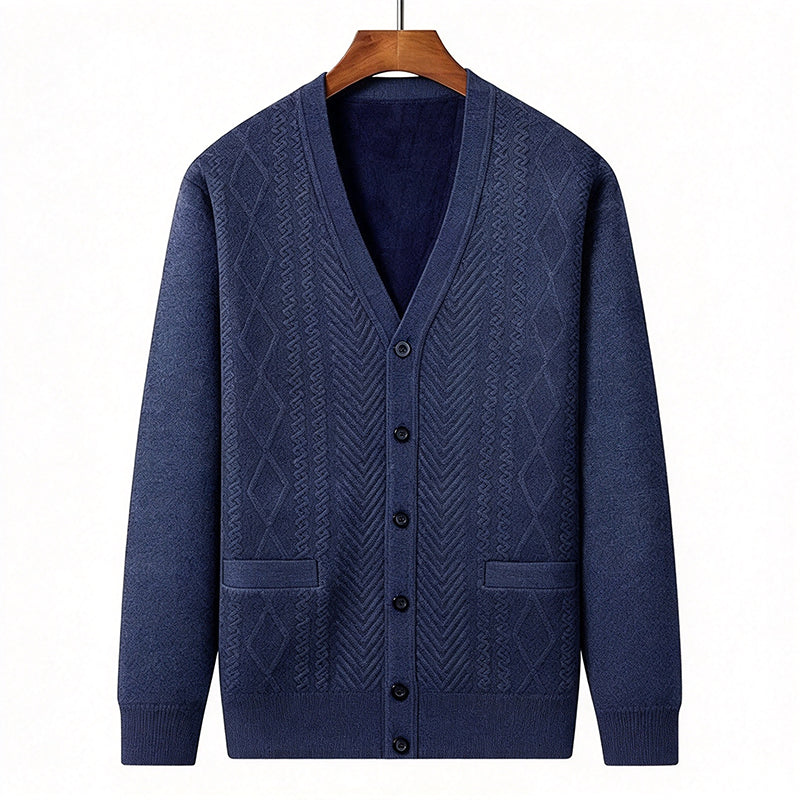 Men's Classic Thermal Cardigan Sweater