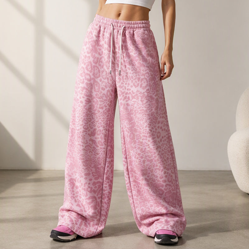 💖Black Friday Mega Deal – 50% off!💖Women's Casual Leopard Print Wide Leg Sweatpants