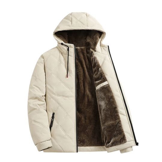 Men's Plush-Lined Hooded Winter Jacket