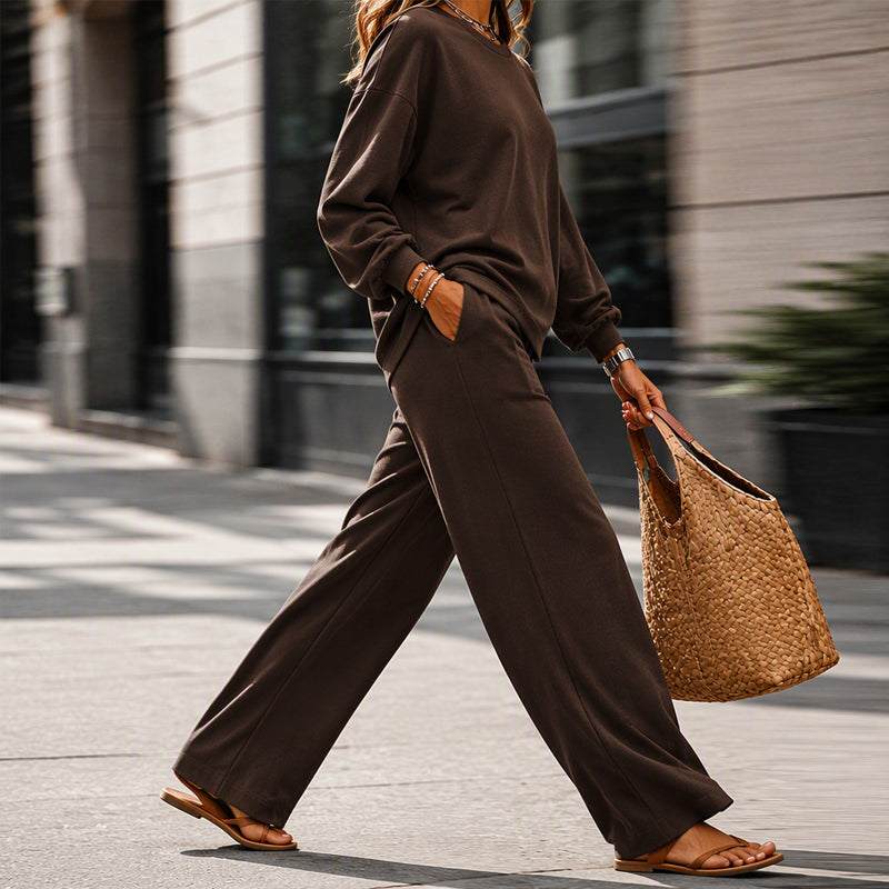 Women's Relaxed Top & Wide Leg Pants 2-Piece Set
