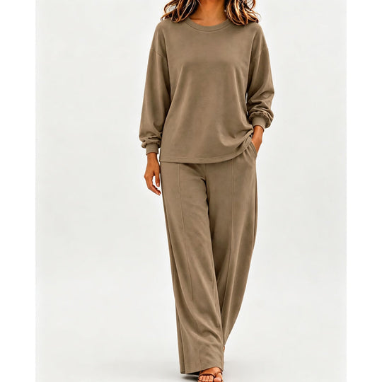 Women's Relaxed Top & Wide Leg Pants 2-Piece Set