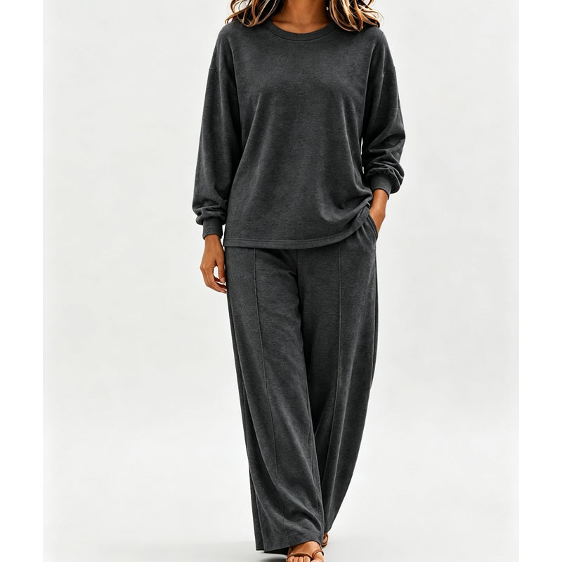 Women's Relaxed Top & Wide Leg Pants 2-Piece Set