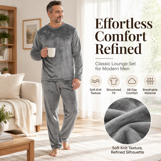 ❄️ Cozy Winter Comfort ✨ Men's Thermal Velvet Pajama Set – Soft, Warm & Perfect for Relaxing Nights 💤