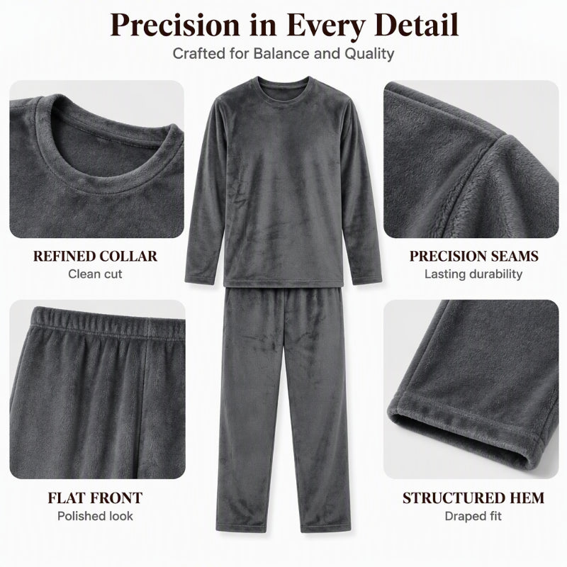 ❄️ Cozy Winter Comfort ✨ Men's Thermal Velvet Pajama Set – Soft, Warm & Perfect for Relaxing Nights 💤