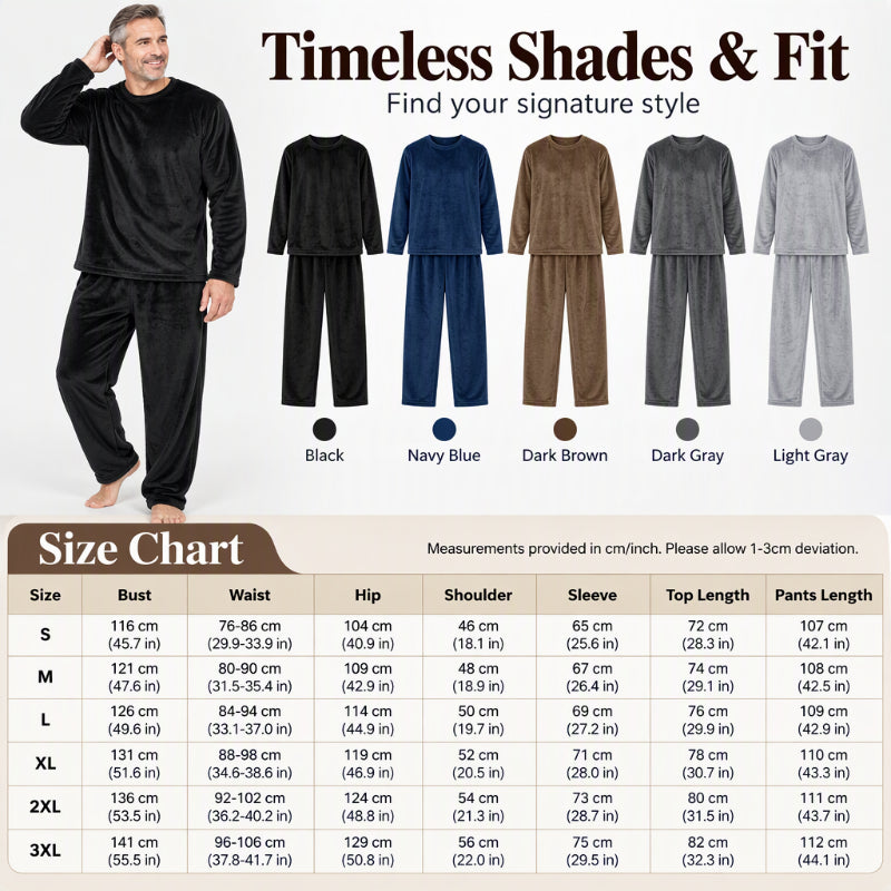 ❄️ Cozy Winter Comfort ✨ Men's Thermal Velvet Pajama Set – Soft, Warm & Perfect for Relaxing Nights 💤