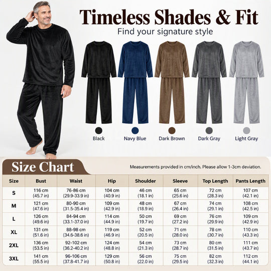 ❄️ Cozy Winter Comfort ✨ Men's Thermal Velvet Pajama Set – Soft, Warm & Perfect for Relaxing Nights 💤
