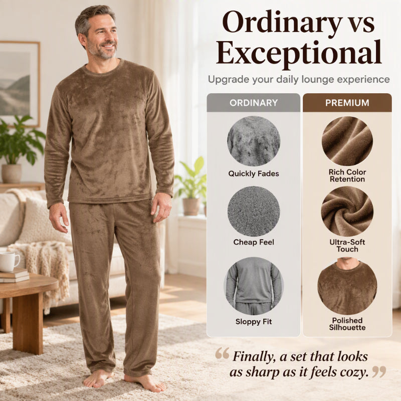 ❄️ Cozy Winter Comfort ✨ Men's Thermal Velvet Pajama Set – Soft, Warm & Perfect for Relaxing Nights 💤