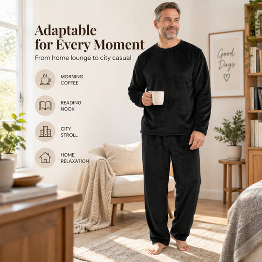 ❄️ Cozy Winter Comfort ✨ Men's Thermal Velvet Pajama Set – Soft, Warm & Perfect for Relaxing Nights 💤