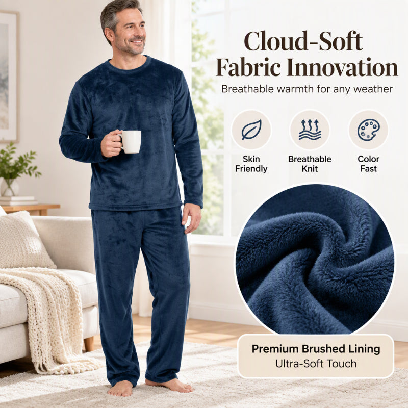❄️ Cozy Winter Comfort ✨ Men's Thermal Velvet Pajama Set – Soft, Warm & Perfect for Relaxing Nights 💤