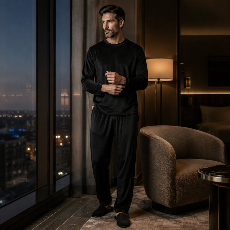 ❄️ Cozy Winter Comfort ✨ Men's Thermal Velvet Pajama Set – Soft, Warm & Perfect for Relaxing Nights 💤