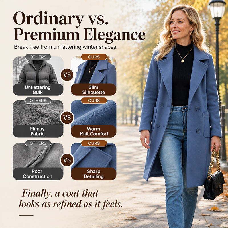 Women's Double-Breasted Woolen Coat