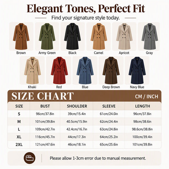 Women's Double-Breasted Woolen Coat