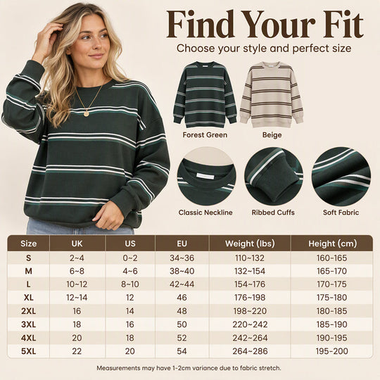Women's Casual Crewneck Striped Top
