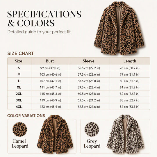 💖Black Friday Mega Deal – 50% off!💖 🐆Women’s Stylish Leopard Print Faux Fur Coat