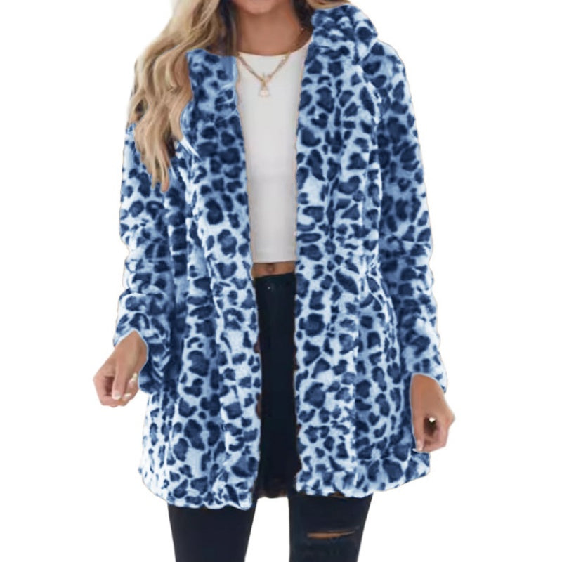 💖Black Friday Mega Deal – 50% off!💖 🐆Women’s Stylish Leopard Print Faux Fur Coat