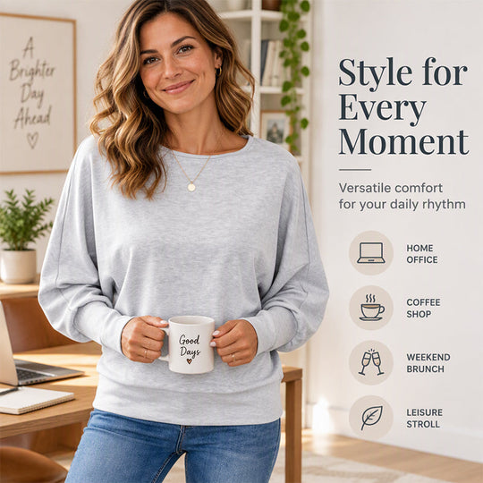 💖Black Friday Mega Deal – 50% off!💖 ✨Women's Casual Batwing Sleeve Sweater