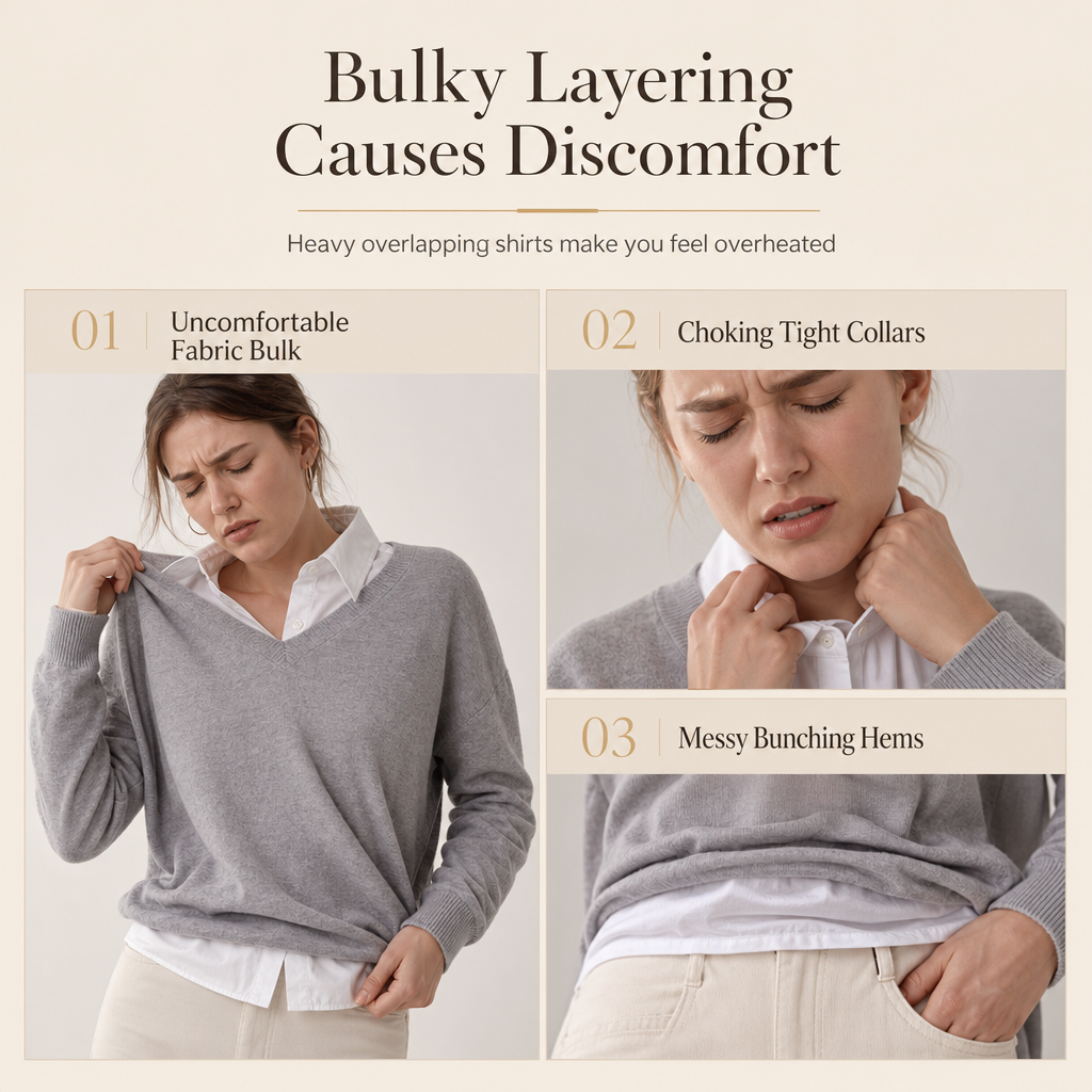 🌸Hot Sale 50% OFF💖Casual Mock Two Piece V Neck Knit Sweater with Button Details