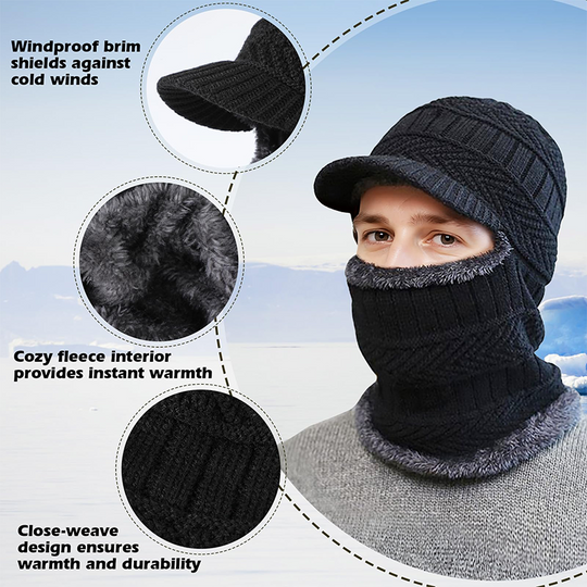 3-in-1 Winter Balaclava, Insulated Hood with Protective Goggles