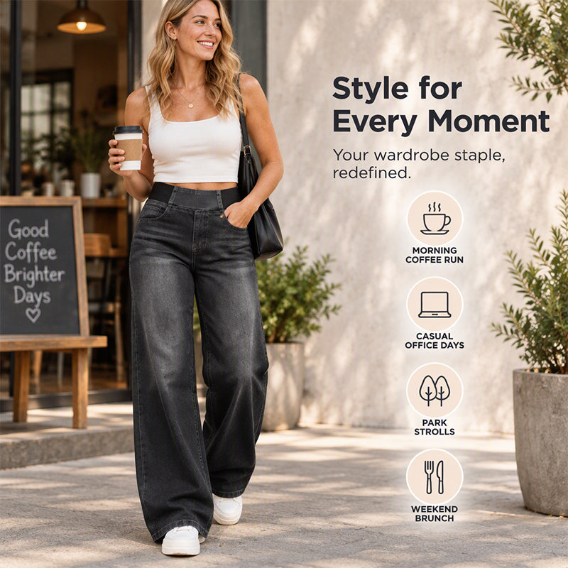 Women's Casual Stretch Wide-Leg Jeans