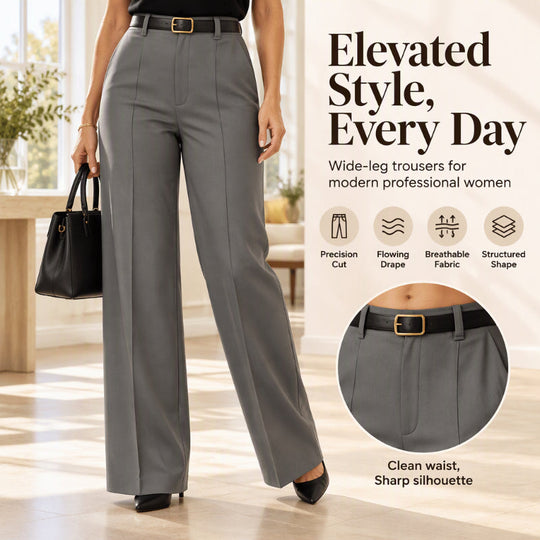 Women's High-Waisted Wide-Leg Dress Pants