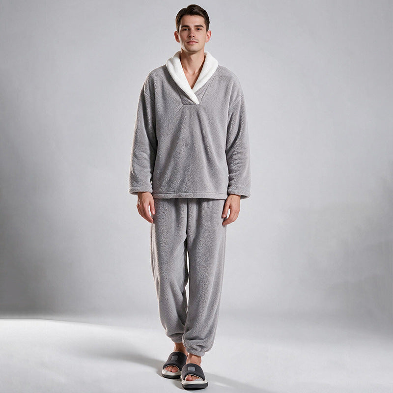 Men's Cozy Thermal Fluffy Pajama Set