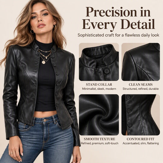 Women's Slim-Fit Faux Leather Jacket