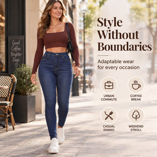 Last Chance 👖 Women's High Waisted Stretch Skinny Jeans ✨ stretch denim fabric, high waist, slim fit casual jeans