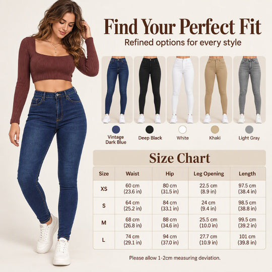 Last Chance 👖 Women's High Waisted Stretch Skinny Jeans ✨ stretch denim fabric, high waist, slim fit casual jeans