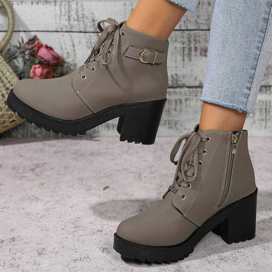 Women's Chunky Heel Platform Ankle Boots