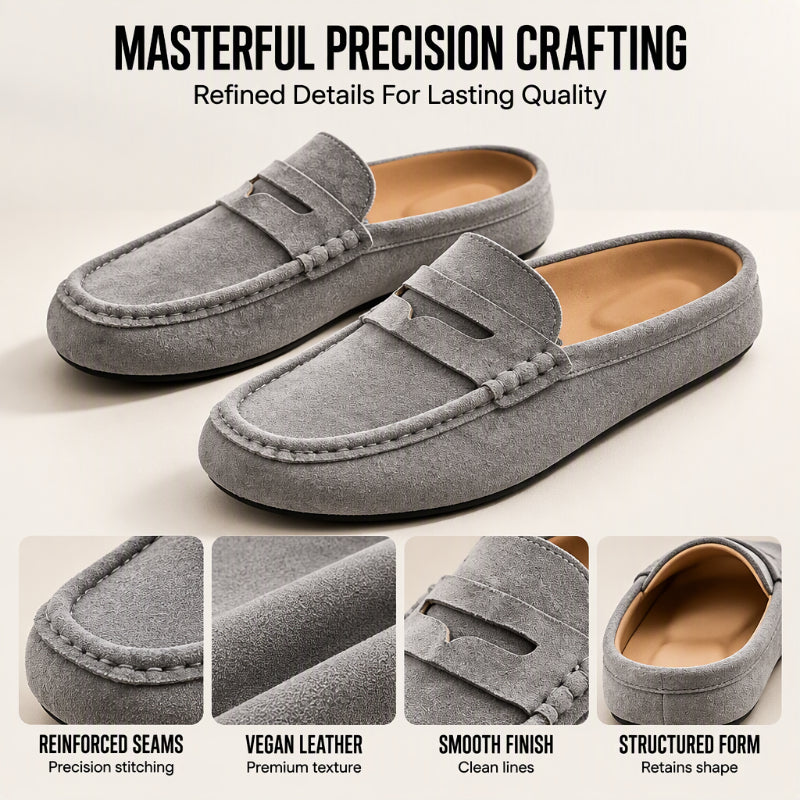🤎 Men's Faux Suede Platform Slip-On Half Slippers