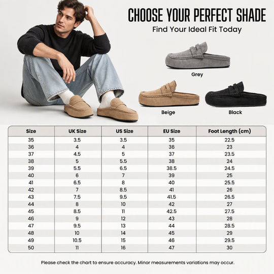 🤎 Men's Faux Suede Platform Slip-On Half Slippers