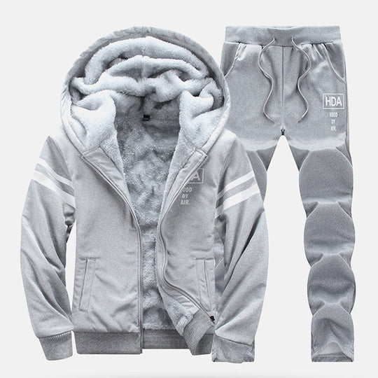 Men's Thickened Hooded Sweatshirt & Pants Set