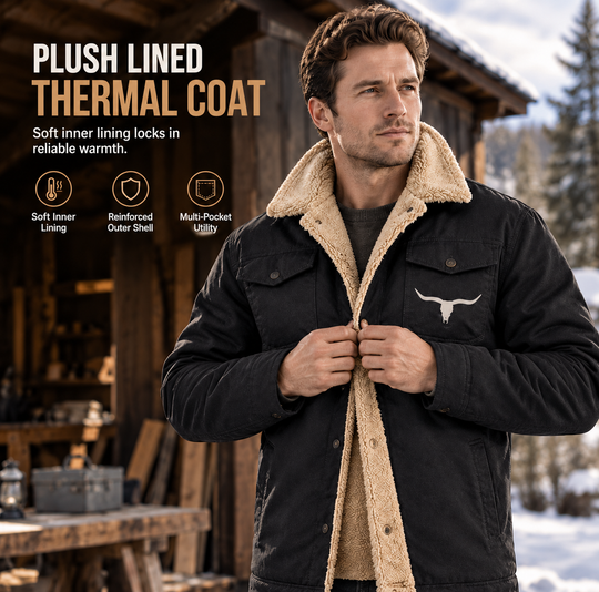 Men's Plush Lined Workwear Casual Fall Winter Warm Coat🥠𝙁𝙧𝙚𝙚 𝙎𝙝𝙞𝙥𝙥𝙞𝙣𝙜