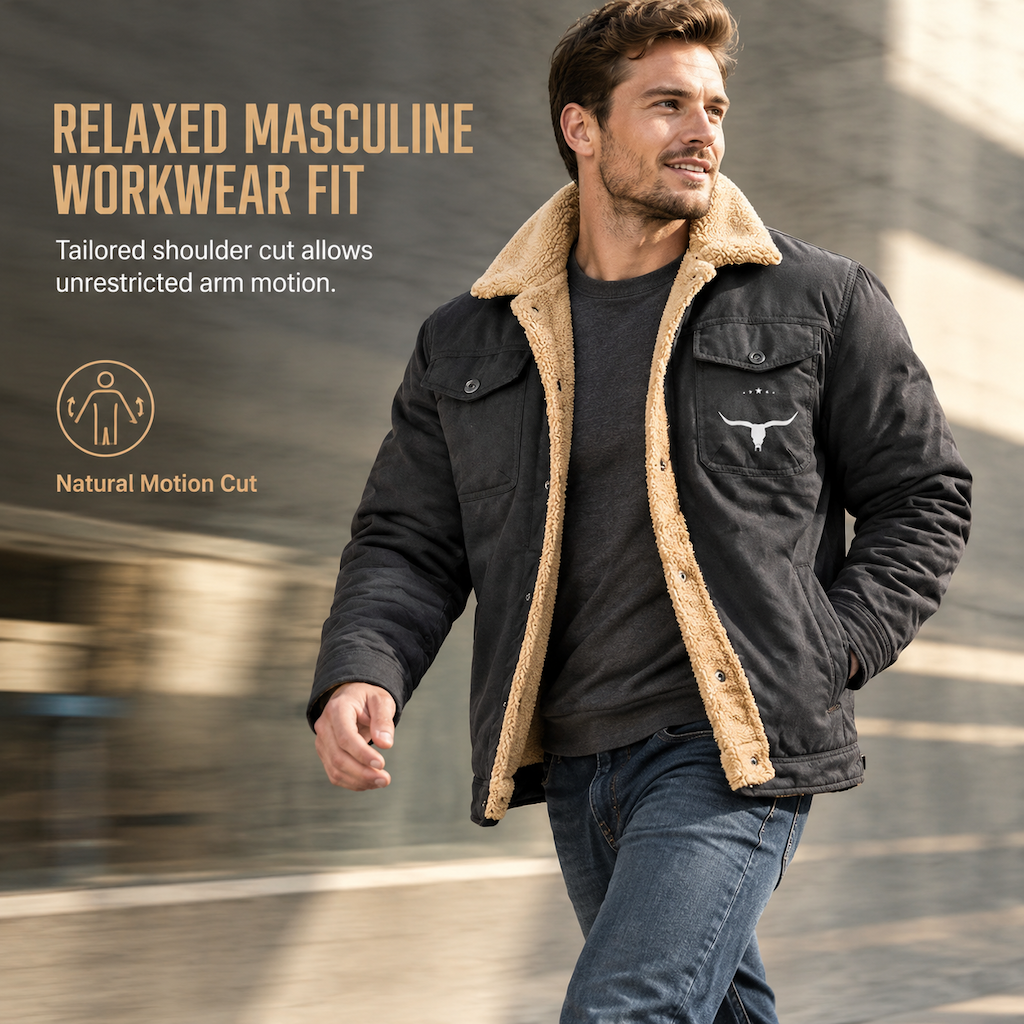 Men's Plush Lined Workwear Casual Fall Winter Warm Coat🥠𝙁𝙧𝙚𝙚 𝙎𝙝𝙞𝙥𝙥𝙞𝙣𝙜