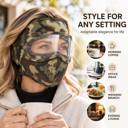 Winter Windproof Warm Face Mask with HD Goggles