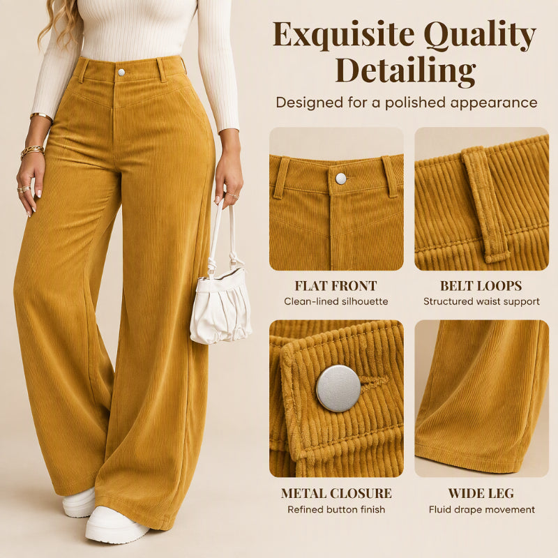 🖤 😍Black Friday Mega Sale - 57% OFF! ✨ 🍂Women’s High-Waisted Corduroy Wide-Leg Trousers 👖