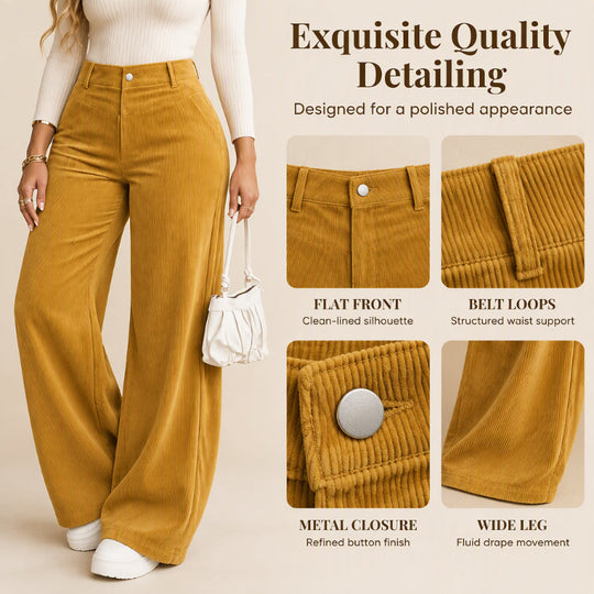 🖤 😍Black Friday Mega Sale - 57% OFF! ✨ 🍂Women’s High-Waisted Corduroy Wide-Leg Trousers 👖