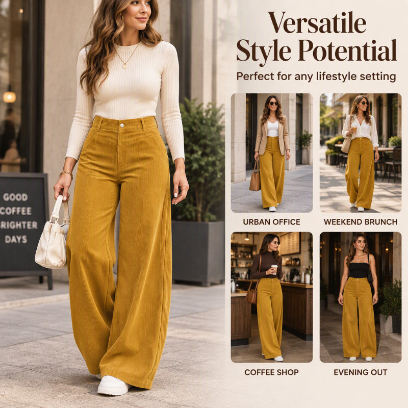 🖤 😍Black Friday Mega Sale - 57% OFF! ✨ 🍂Women’s High-Waisted Corduroy Wide-Leg Trousers 👖