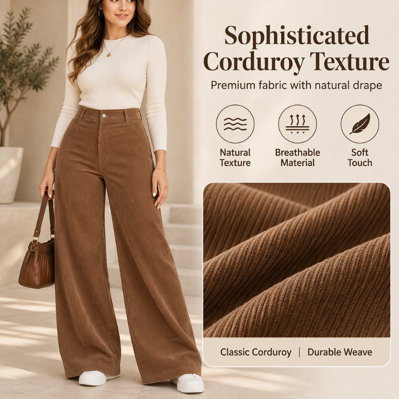 🖤 😍Black Friday Mega Sale - 57% OFF! ✨ 🍂Women’s High-Waisted Corduroy Wide-Leg Trousers 👖
