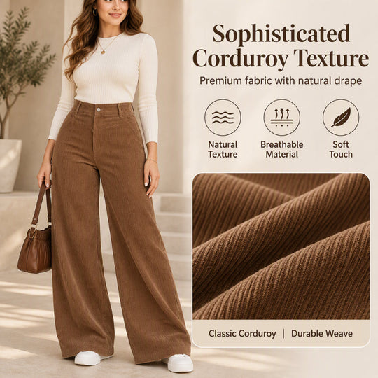 🖤 😍Black Friday Mega Sale - 57% OFF! ✨ 🍂Women’s High-Waisted Corduroy Wide-Leg Trousers 👖