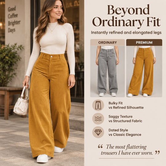 🖤 😍Black Friday Mega Sale - 57% OFF! ✨ 🍂Women’s High-Waisted Corduroy Wide-Leg Trousers 👖