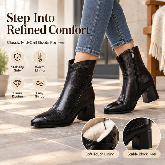 Women's Soft PU Leather Ankle Boots